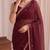 Maroon embroidered tissue designer saree