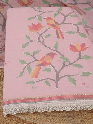 printed linen unstitched dress material 2