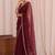 Maroon embroidered tissue designer saree