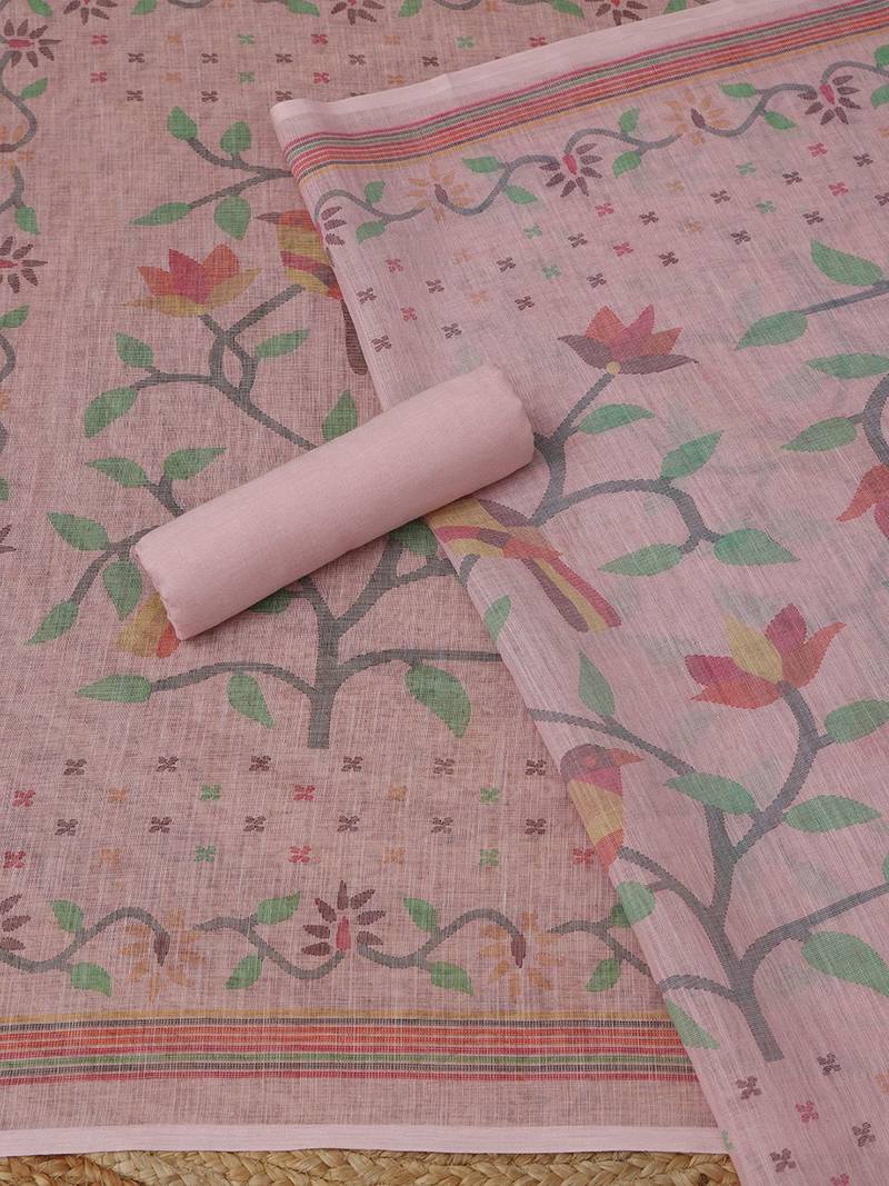 printed linen unstitched dress material