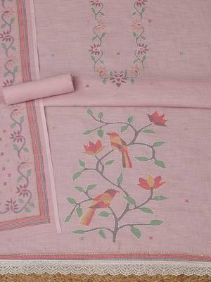 printed linen unstitched dress material 5