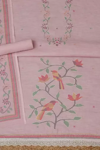 printed linen unstitched dress material