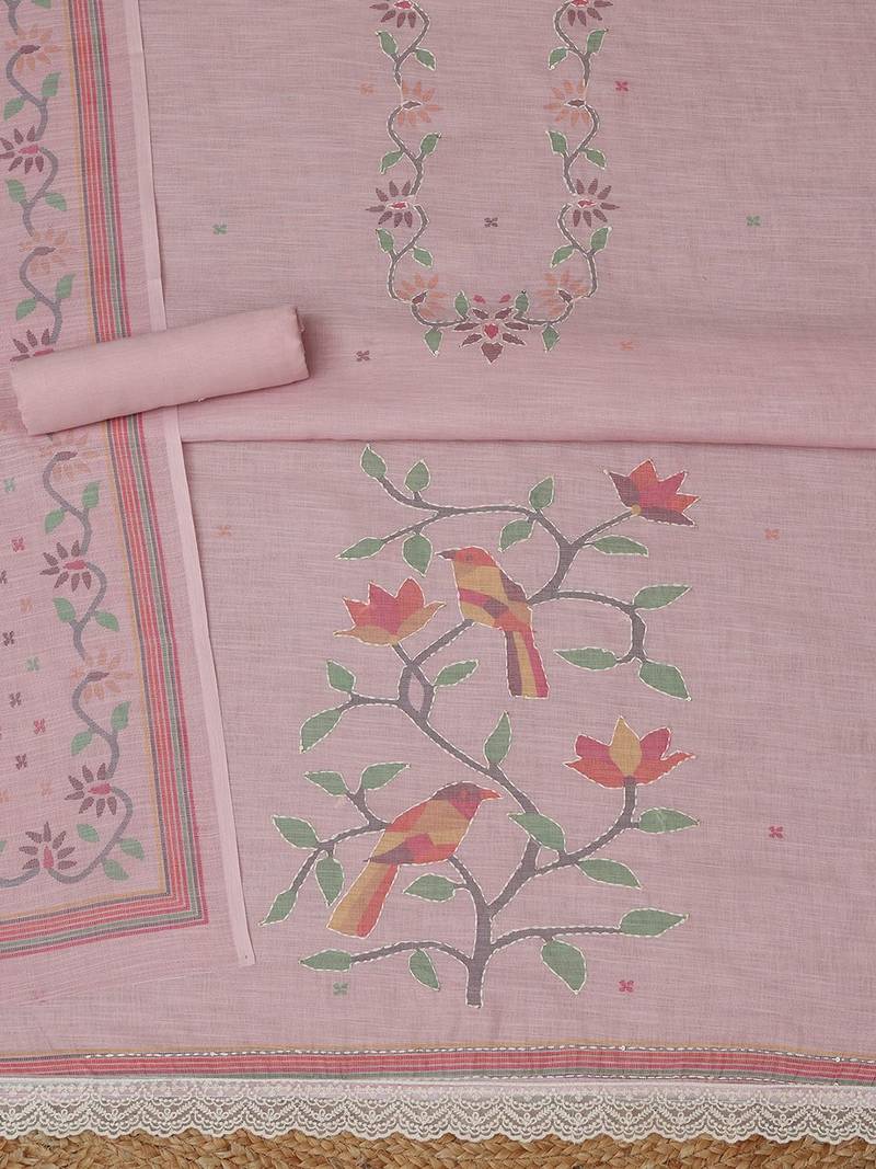 printed linen unstitched dress material