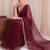 Maroon embroidered tissue designer saree