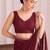 Maroon embroidered tissue designer saree