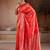 Red woven design banarasi saree with unstitched blouse