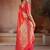 Red woven design banarasi saree with unstitched blouse