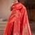 Red woven design banarasi saree with unstitched blouse