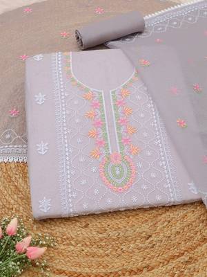 embroidered unstitched dress material 1