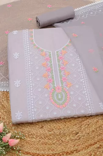 embroidered unstitched dress material