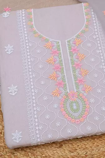 embroidered unstitched dress material