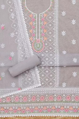 embroidered unstitched dress material