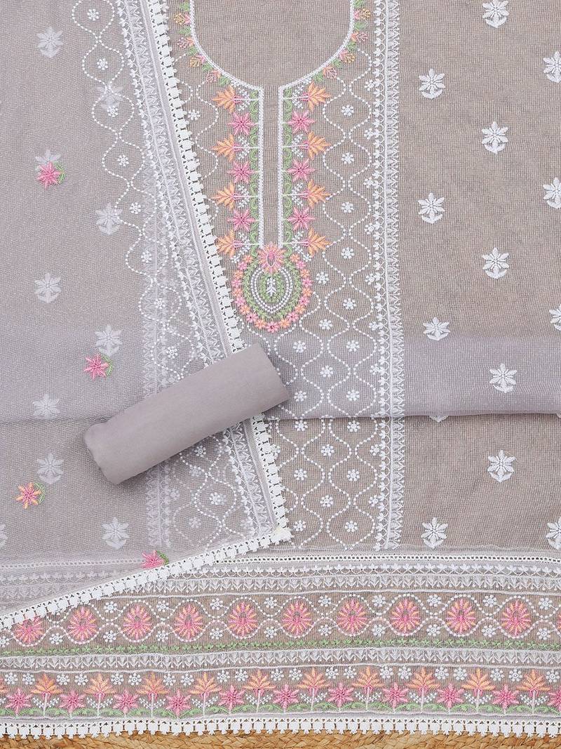 embroidered unstitched dress material