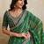 Green bandhani printed saree with unstitched blouse