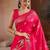Pink ethnic motifs woven design zari banarasi saree