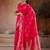 Pink ethnic motifs woven design zari banarasi saree