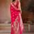 Pink ethnic motifs woven design zari banarasi saree