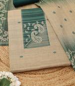 printed art silk unstitched dress material