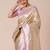 Cream woven design kanjeevaram saree with blouse piece