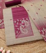 printed art silk unstitched dress material