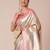 Cream paisley woven design kanjeevaram silk saree
