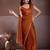 Rust embroidered saree with unstitched blouse