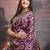 Burgundy women silk blend ethnic motifs banarasi saree with blouse