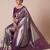 Purple woven design saree with blouse piece