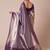 Purple woven design saree with blouse piece