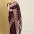Purple woven design ethnic motifs zari silk blend banarasi saree