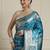 Blue ethnic motif woven design zari indian bridal banarasi saree