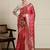 Red woven design zari banarasi saree with blouse