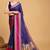 Blue woven design saree with unstitched blouse
