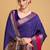 Blue woven design saree with unstitched blouse