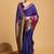 Blue woven design saree with unstitched blouse