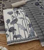 printed linen unstitched dress material