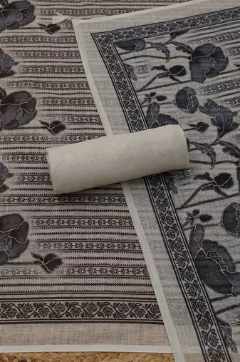 printed linen unstitched dress material