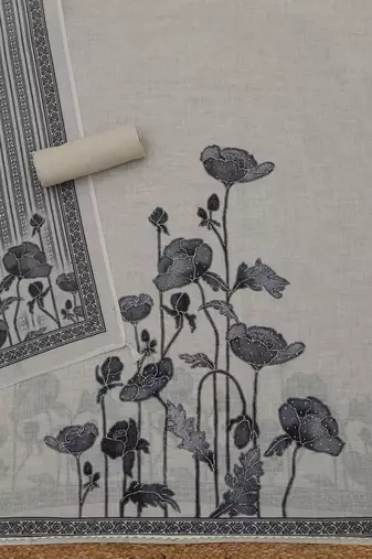 printed linen unstitched dress material