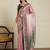 Pink woven design zari paithani saree