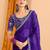 Blue women bandhani printed saree with matching blouse