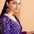 Blue women bandhani printed saree with matching blouse