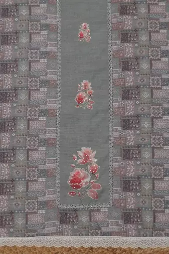 printed linen unstitched dress material