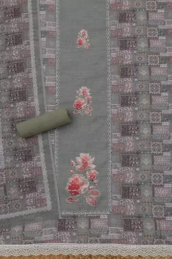printed linen unstitched dress material