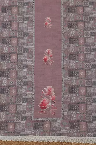 printed linen unstitched dress material