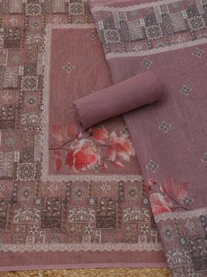 printed linen unstitched dress material 4
