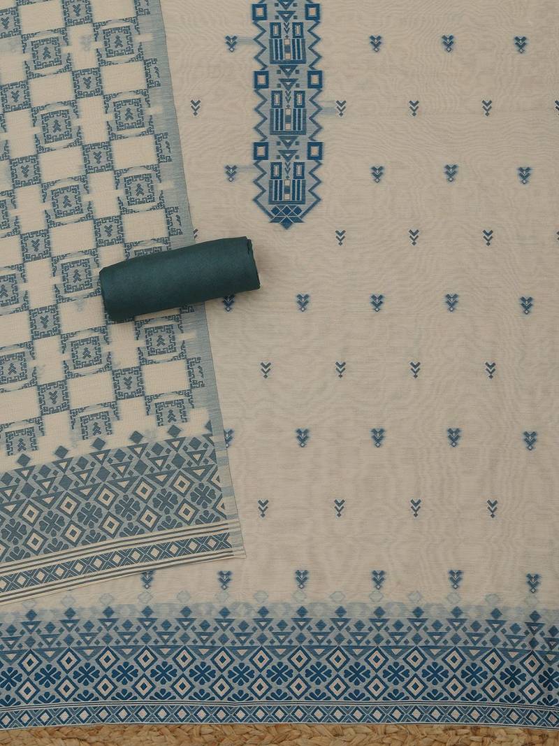 abstract woven design chanderi unstitched dress material