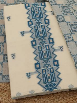 abstract woven design chanderi unstitched dress material 4