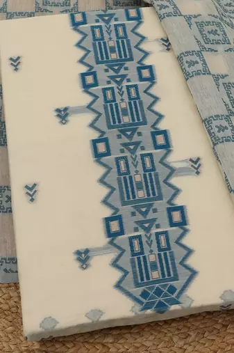 abstract woven design chanderi unstitched dress material