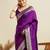 Purple ethnic motifs woven design kanjeevaram saree