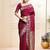 Magenta ethnic motifs woven design zari kanjeevaram saree